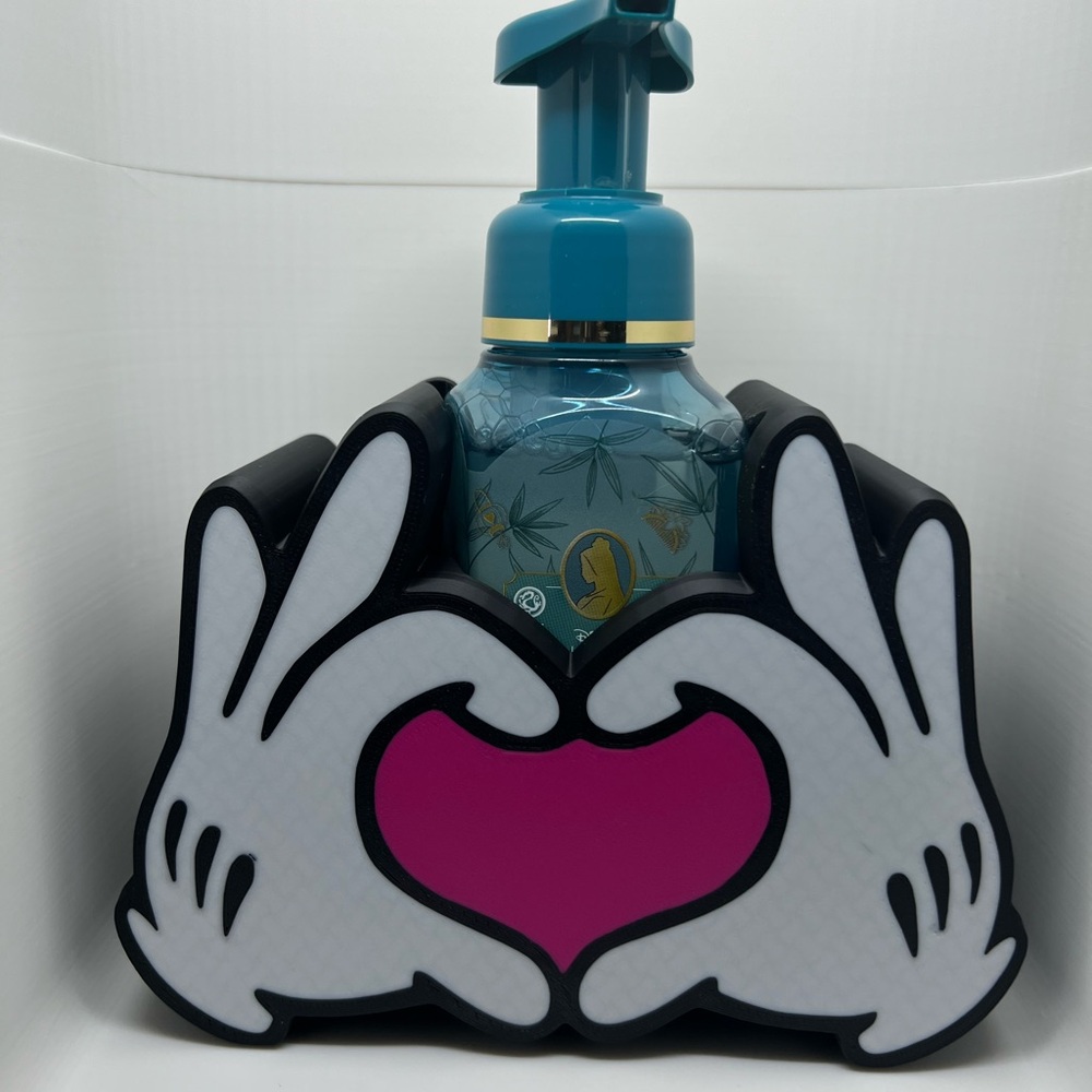 Custom Design - Mickey Mouse Heart  shape bath and body works soap holder